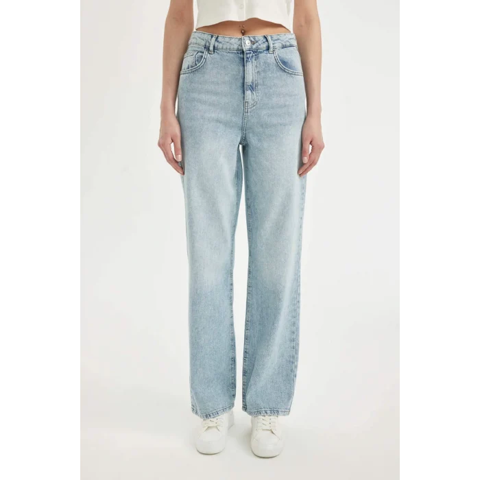 D1445 90s Wide Leg Jean Yıkamalı Pantolon