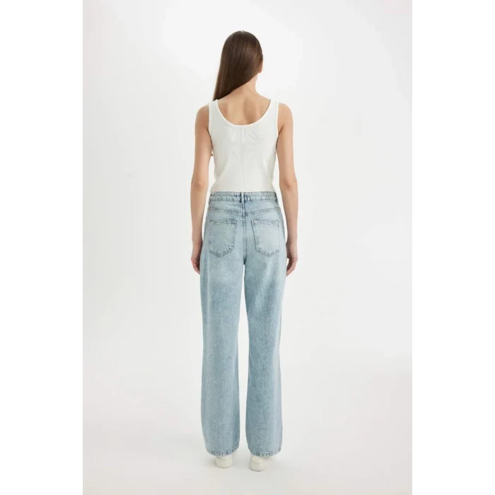 D1445 90s Wide Leg Jean Yıkamalı Pantolon