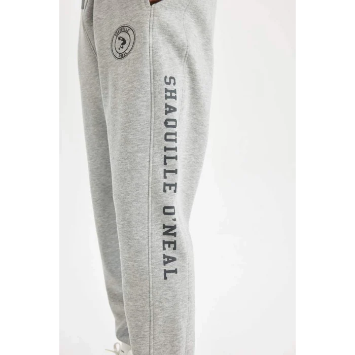 D1556 DeFactoFit Shaquille ONeal Gri Standart Fit Normal Kesim Cepli Uzun Paça Jogger Eşofman Altı