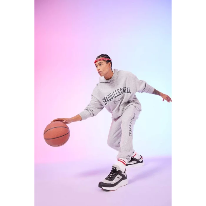 D1556 DeFactoFit Shaquille ONeal Gri Standart Fit Normal Kesim Cepli Uzun Paça Jogger Eşofman Altı