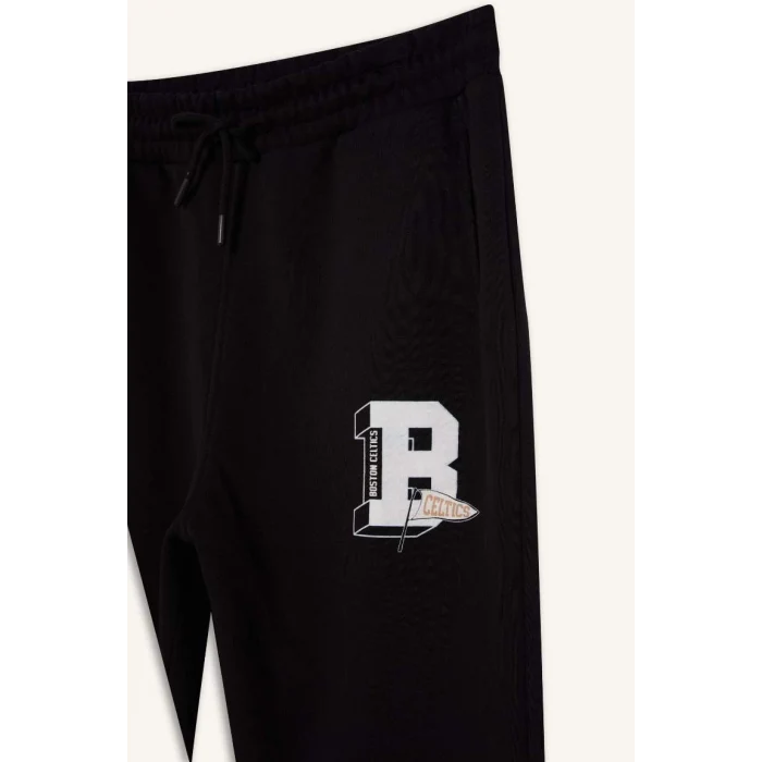 D1562 DeFactoFit NBA Boston Celtics Standart Fit Beli Bağcıklı Cepli Jogger Eşofman Altı