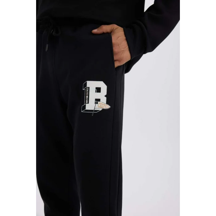 D1562 DeFactoFit NBA Boston Celtics Standart Fit Beli Bağcıklı Cepli Jogger Eşofman Altı