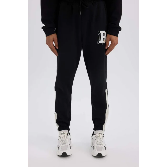 D1562 DeFactoFit NBA Boston Celtics Standart Fit Beli Bağcıklı Cepli Jogger Eşofman Altı