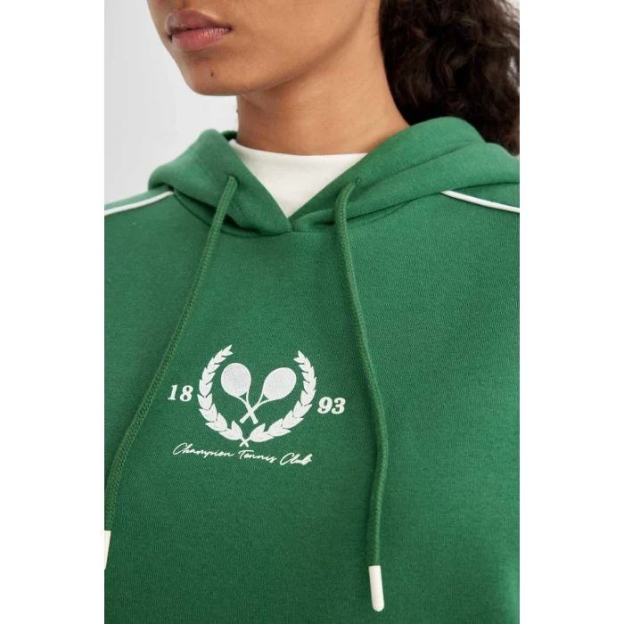 D1700 Oversize Fit Kapüşonlu Sporcu Sweatshirt