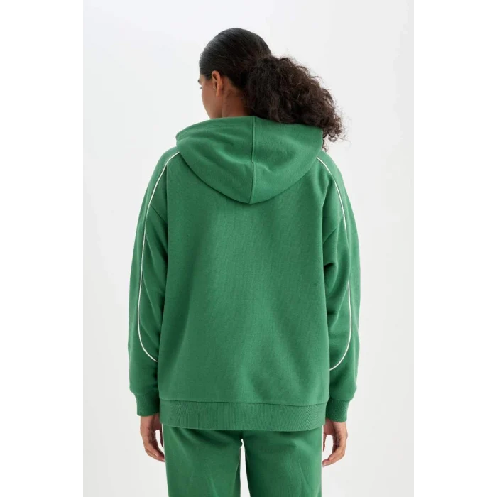 D1700 Oversize Fit Kapüşonlu Sporcu Sweatshirt
