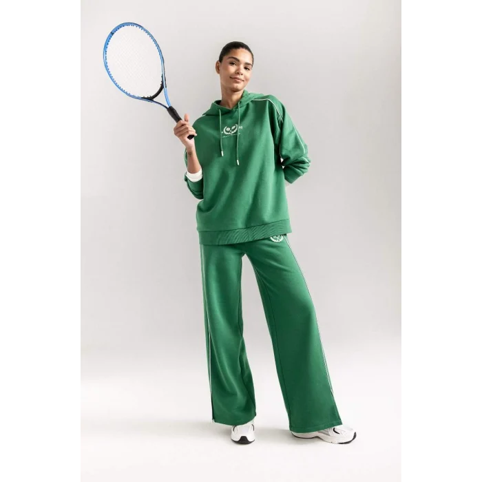 D1700 Oversize Fit Kapüşonlu Sporcu Sweatshirt