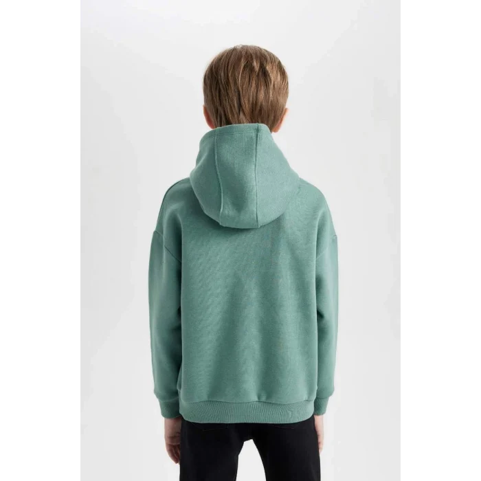 D1909 Oversize Fit Kapüşonlu Cepli Kalın Sweatshirt