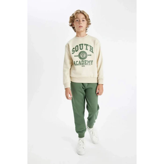 D2039 Baskılı Sweatshirt Eşofman Altı 2li Takım