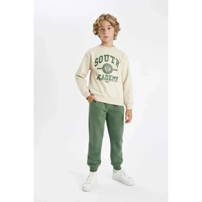 D2039 Baskılı Sweatshirt Eşofman Altı 2li Takım