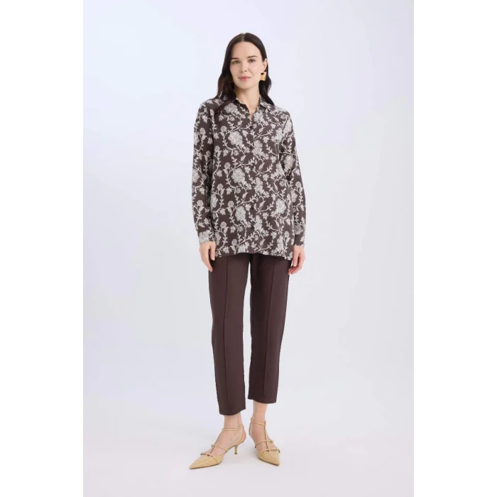 D2573 Jogger Lastikli Bel Bağcıklı Basic Düz Paça Pantolon