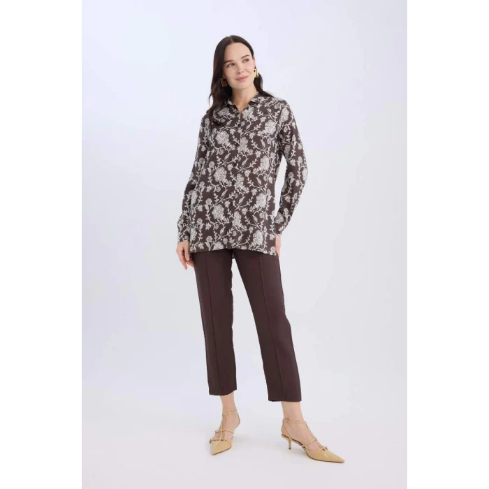 D2573 Jogger Lastikli Bel Bağcıklı Basic Düz Paça Pantolon