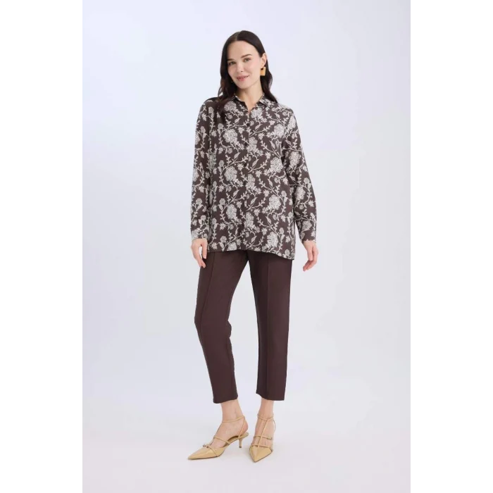 D2573 Jogger Lastikli Bel Bağcıklı Basic Düz Paça Pantolon
