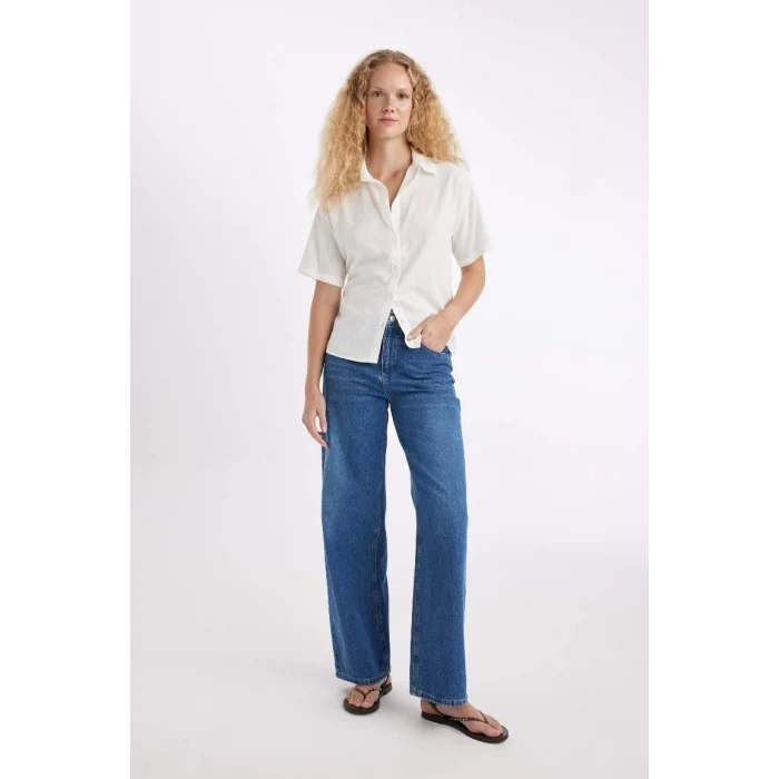 D2581 Wide Leg Fit Normal Bel Jean Pantolon
