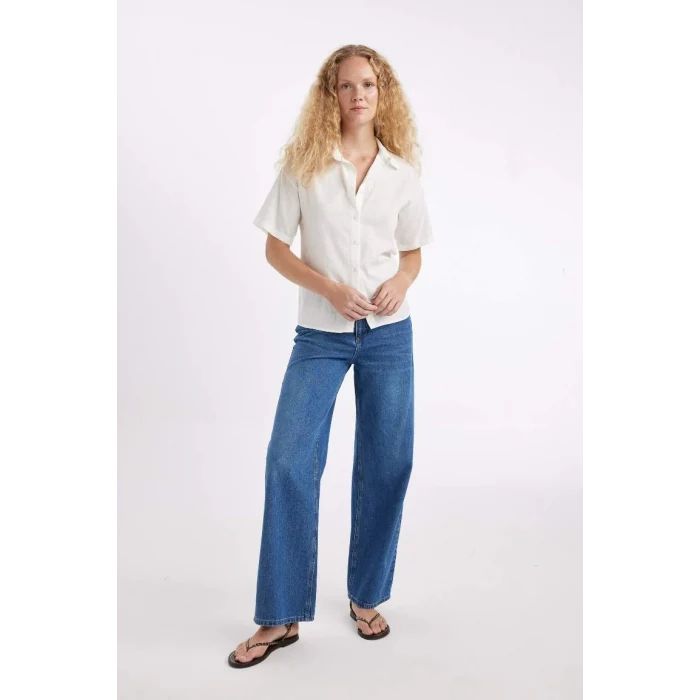 D2581 Wide Leg Fit Normal Bel Jean Pantolon