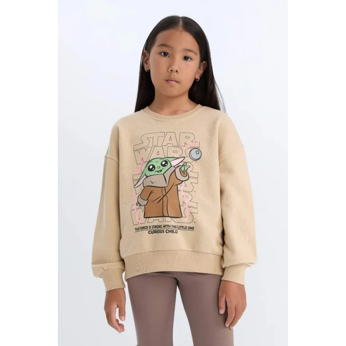 D2822 Star Wars-Mandalorian Relax Fit Bisiklet Yaka Sweatshirt