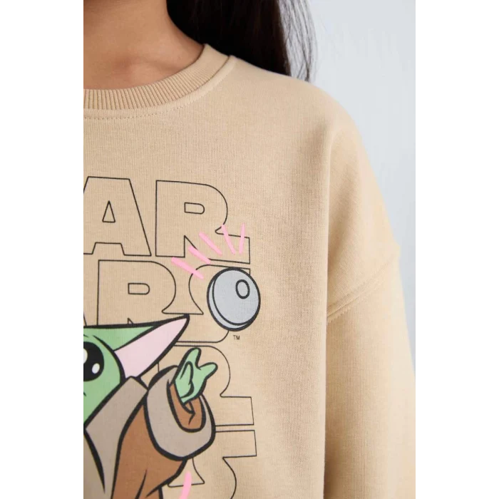 D2822 Star Wars-Mandalorian Relax Fit Bisiklet Yaka Sweatshirt