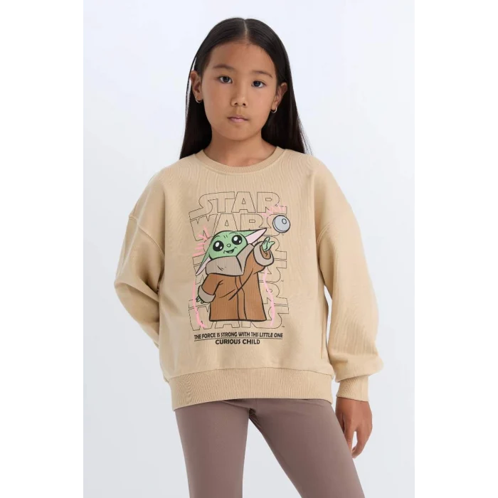 D2822 Star Wars-Mandalorian Relax Fit Bisiklet Yaka Sweatshirt