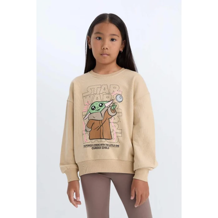 D2822 Star Wars-Mandalorian Relax Fit Bisiklet Yaka Sweatshirt