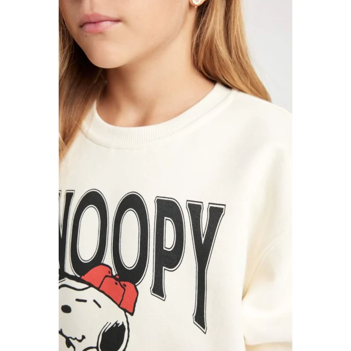D2824 Snoopy Oversize Fit Bisiklet Yaka Sweatshirt