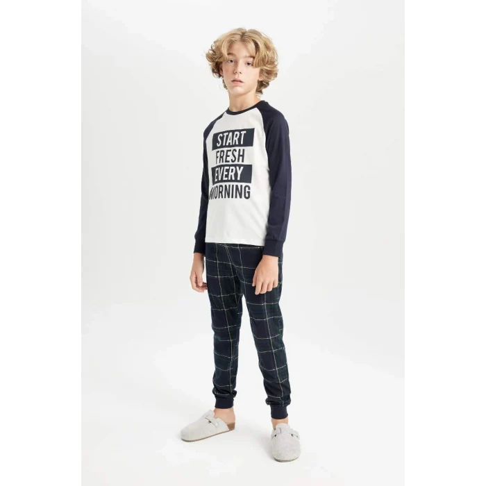 D2840 Baskılı Uzun Kollu Pijama Takımı