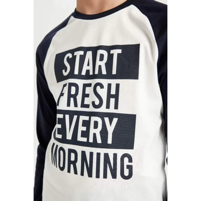 D2840 Baskılı Uzun Kollu Pijama Takımı