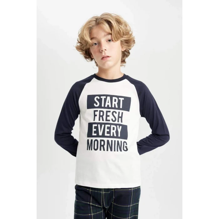 D2840 Baskılı Uzun Kollu Pijama Takımı