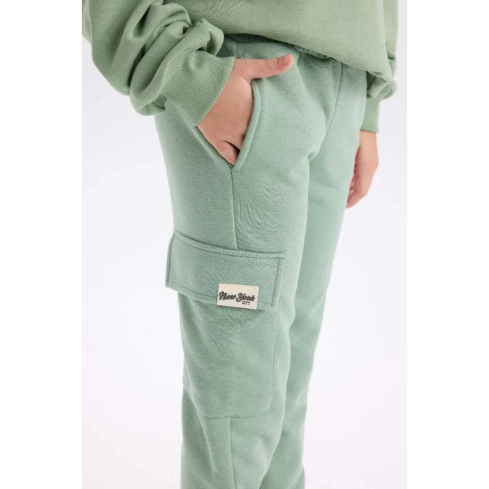 D2872 Kargo Cepli Beli Paçası Lastikli Jogger Eşofman Altı