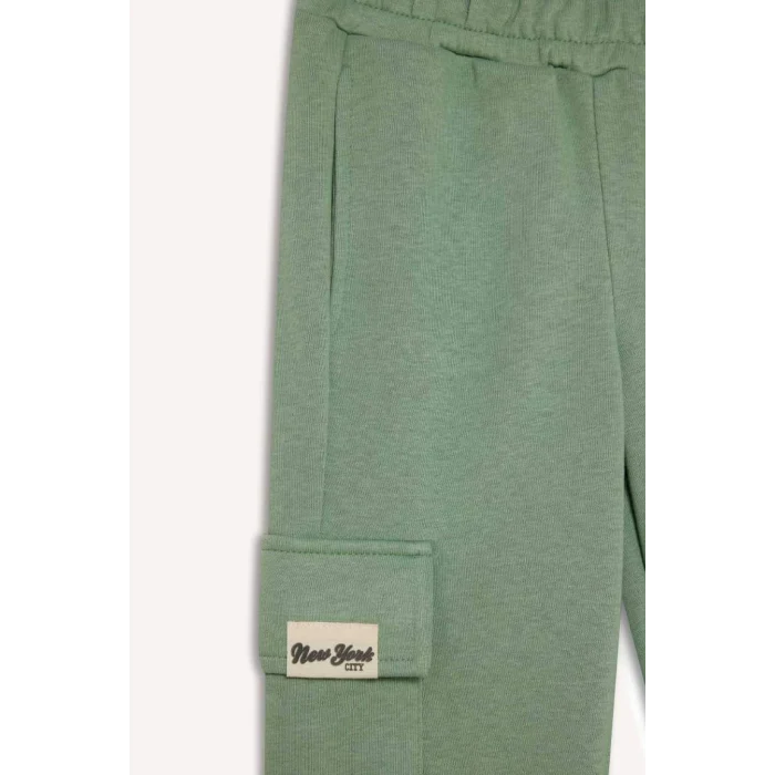 D2872 Kargo Cepli Beli Paçası Lastikli Jogger Eşofman Altı