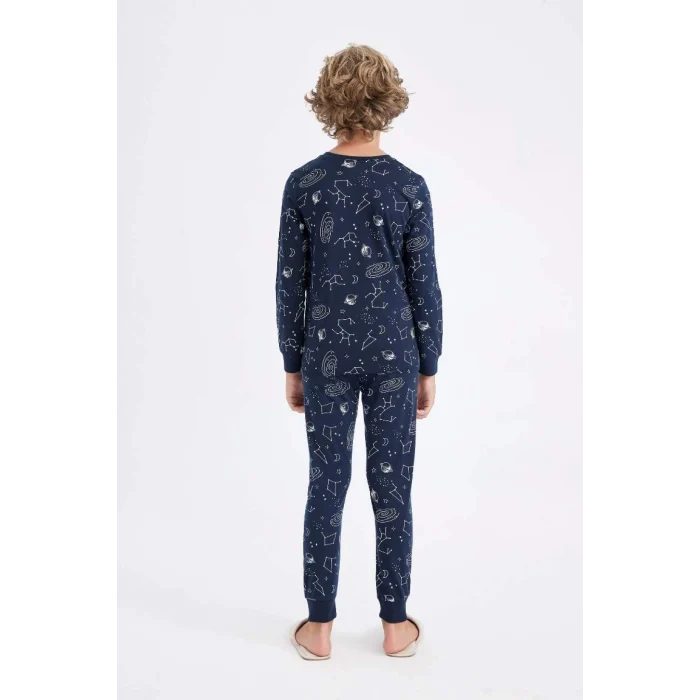 D2897 Desenli Uzun Kollu Pijama Takımı