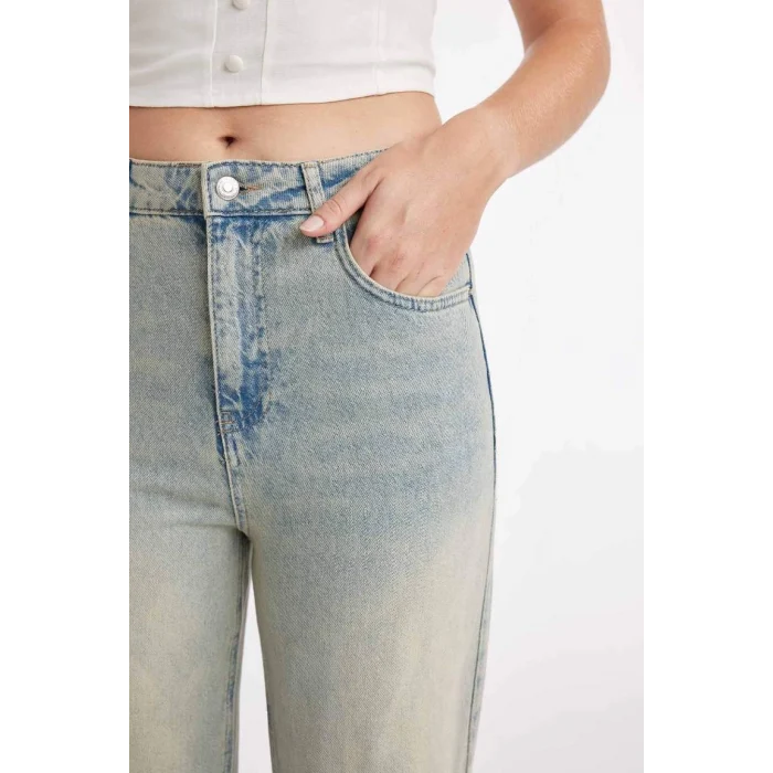 D2961 90s Wide Leg Jean Yıkamalı Pantolon