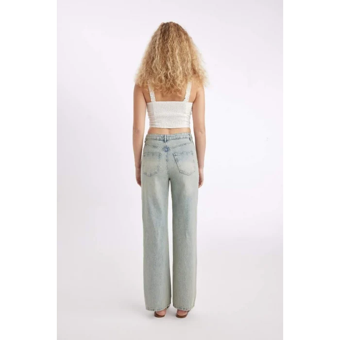 D2961 90s Wide Leg Jean Yıkamalı Pantolon