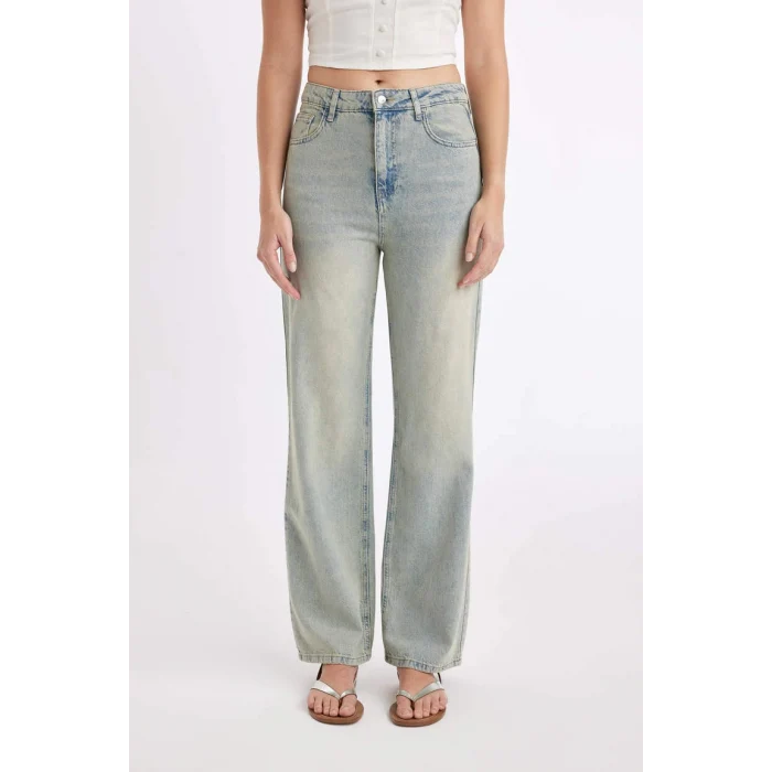 D2961 90s Wide Leg Jean Yıkamalı Pantolon