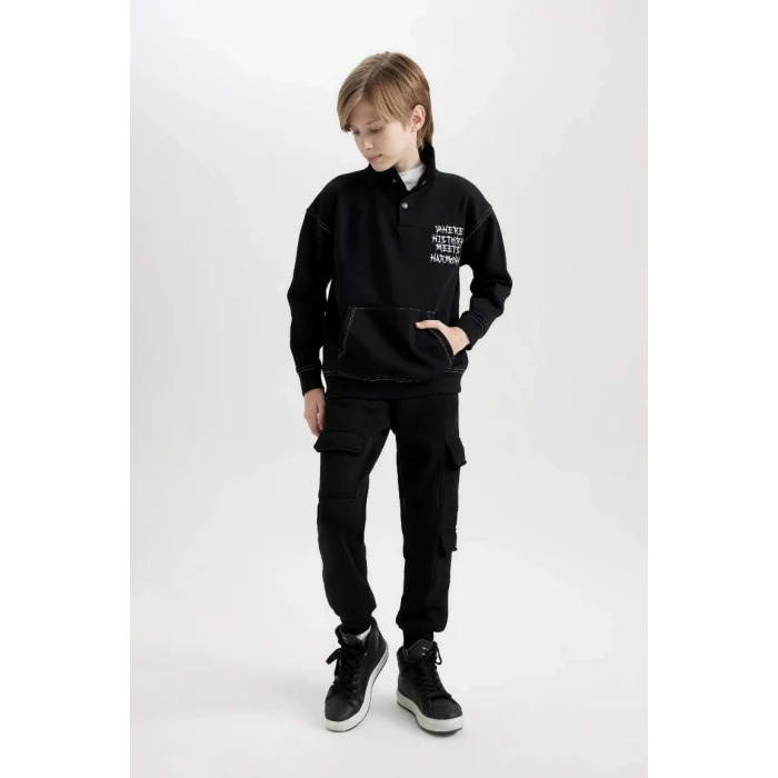 D3007 Beli Paçası Lastikli Cepli Jogger Eşofman Altı