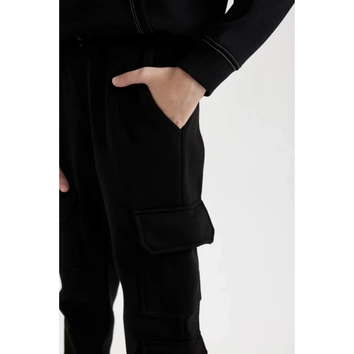 D3007 Beli Paçası Lastikli Cepli Jogger Eşofman Altı