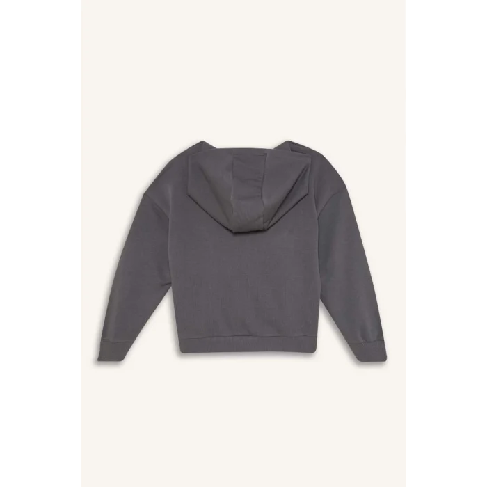 D3110 Kız Çocuk Snoopy Oversize Geniş Kalıp Kapüşonlu Sweatshirt