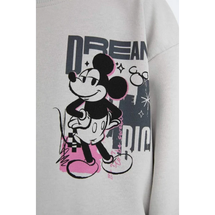 D3116 Disney Mickey & Minnie Relax Fit Bisiklet Yaka Sweatshirt