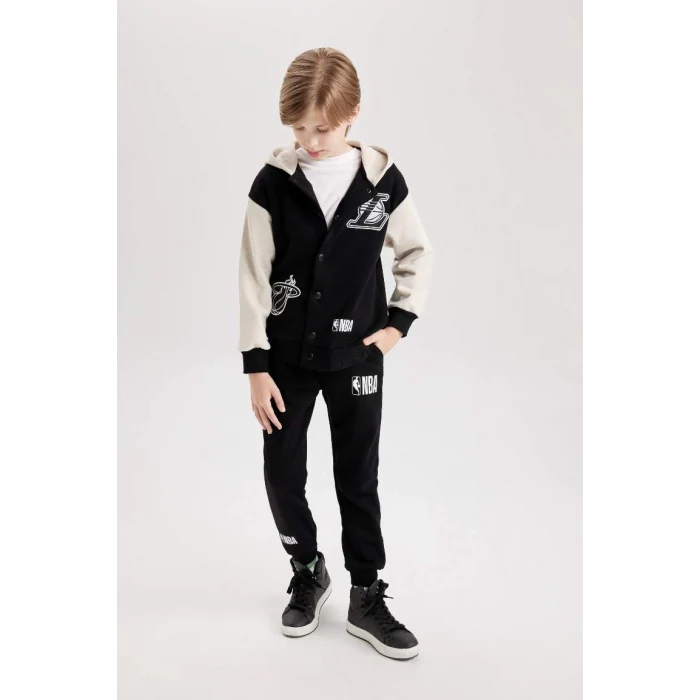 D3130 NBA Current Teams Beli Paçası Lastikli Cepli Kalın Jogger Eşofman Altı