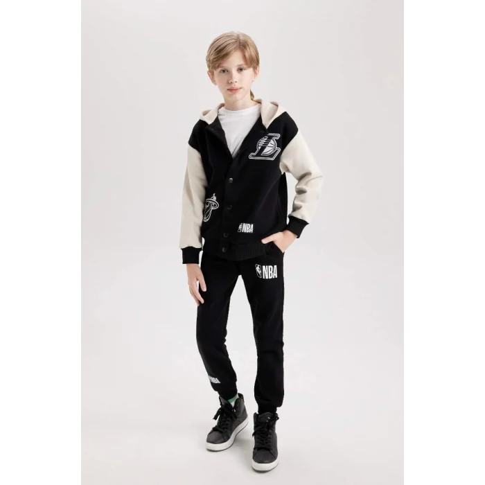 D3130 NBA Current Teams Beli Paçası Lastikli Cepli Kalın Jogger Eşofman Altı