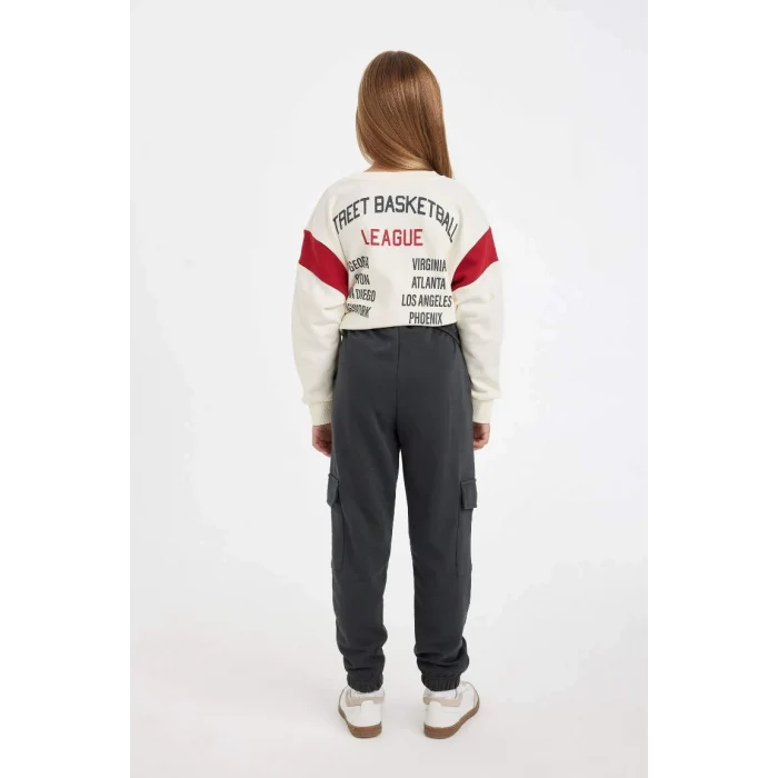 D3202 Kargo Cepli Beli Paçası Lastikli Jogger Eşofman Altı