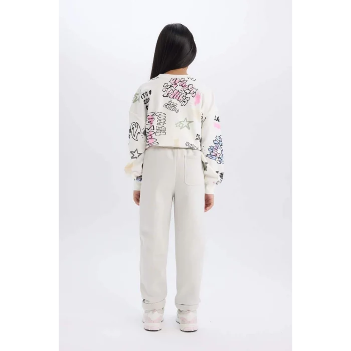 D3203 Kız Çocuk Carrot Fit Havuç Kesim Beli Lastikli Eşofman Altı