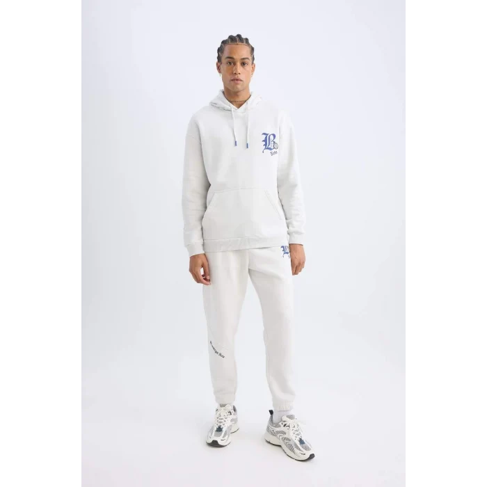 D3225 DeFactoFit Kalın Jogger Eşofman Altı NBA Brooklyn Nets Standart Fit Cepli Uzun Paça