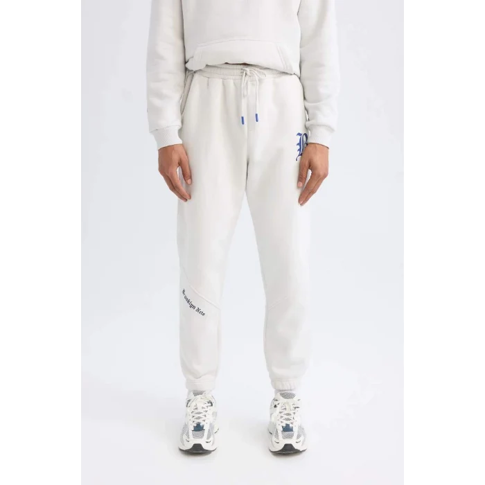 D3225 DeFactoFit Kalın Jogger Eşofman Altı NBA Brooklyn Nets Standart Fit Cepli Uzun Paça