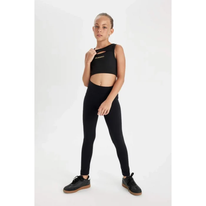 D3226 Standart Boy Siyah Basic Düz Tayt