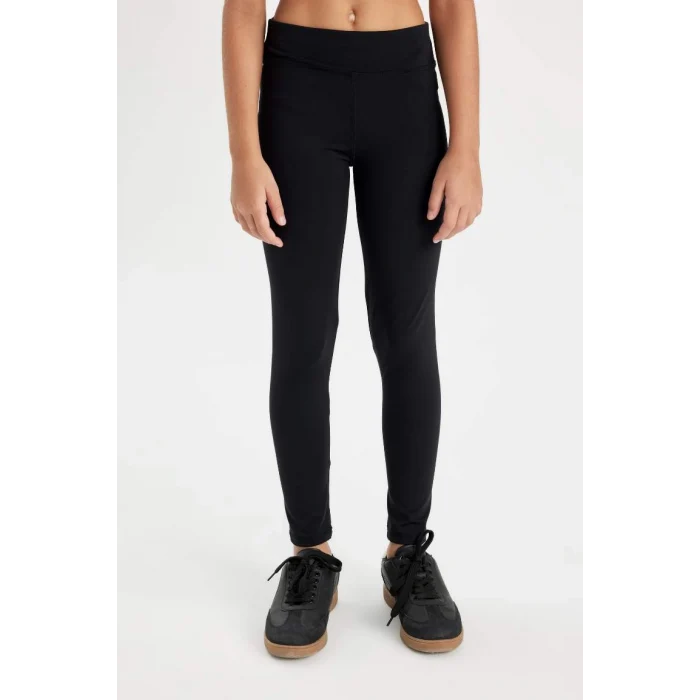 D3226 Standart Boy Siyah Basic Düz Tayt