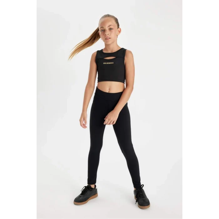 D3226 Standart Boy Siyah Basic Düz Tayt