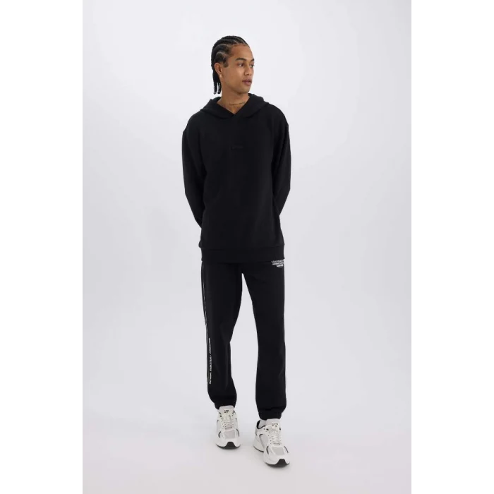 D3231 DeFactoFit Kalın Jogger NBA Wordmark Standart Fit Cepli Esnek Bantlı Paça Eşofman Altı