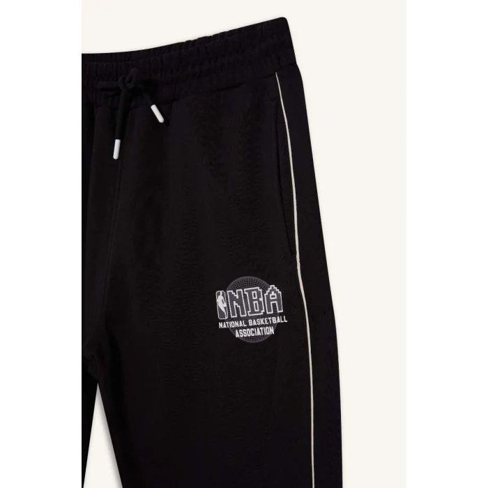 D3231 DeFactoFit Kalın Jogger NBA Wordmark Standart Fit Cepli Esnek Bantlı Paça Eşofman Altı