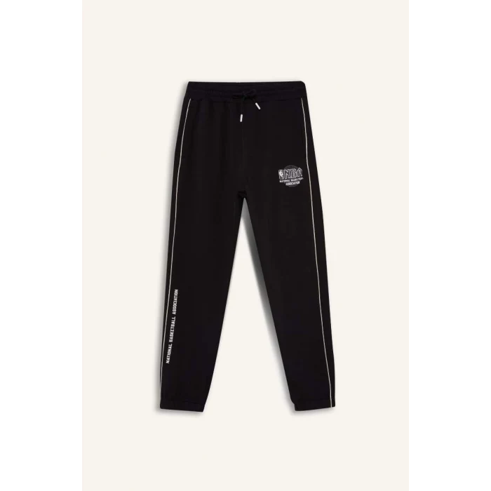 D3231 DeFactoFit Kalın Jogger NBA Wordmark Standart Fit Cepli Esnek Bantlı Paça Eşofman Altı