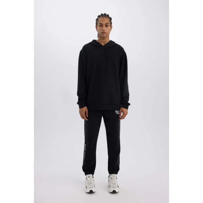 D3231 DeFactoFit Kalın Jogger NBA Wordmark Standart Fit Cepli Esnek Bantlı Paça Eşofman Altı