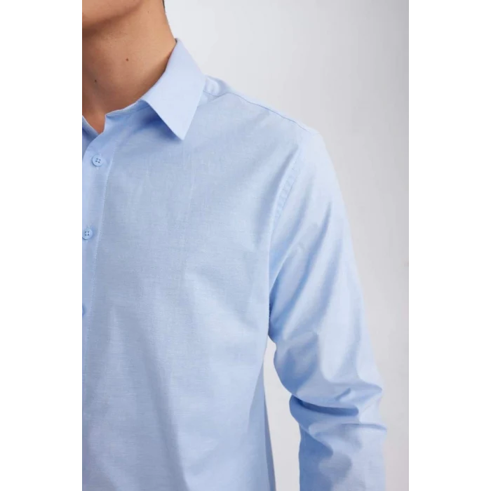 D3375 Modern Fit Poplin Uzun Kollu Gömlek